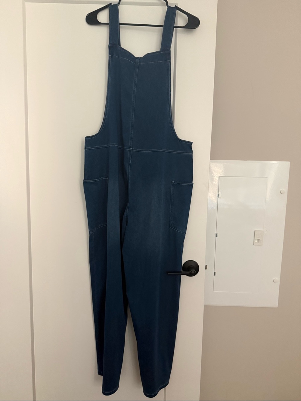 Halara Flex™ Denim Overalls Jumpsuit XL Wide Leg Dark Wash - Picture 11 of 14
